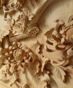 Tranh nhất long gỗ mun hoa 130x70x8cm